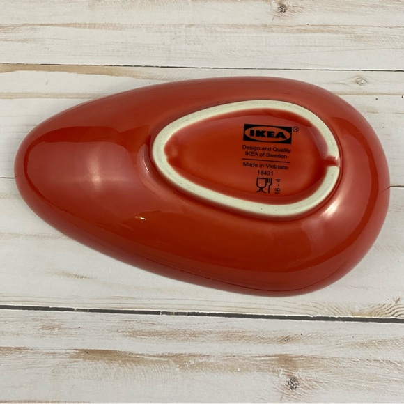 IKEA of Sweden Burnt Orange Candy Nut Dish Bowl Oval Egg Shaped - Picture 2 of 7